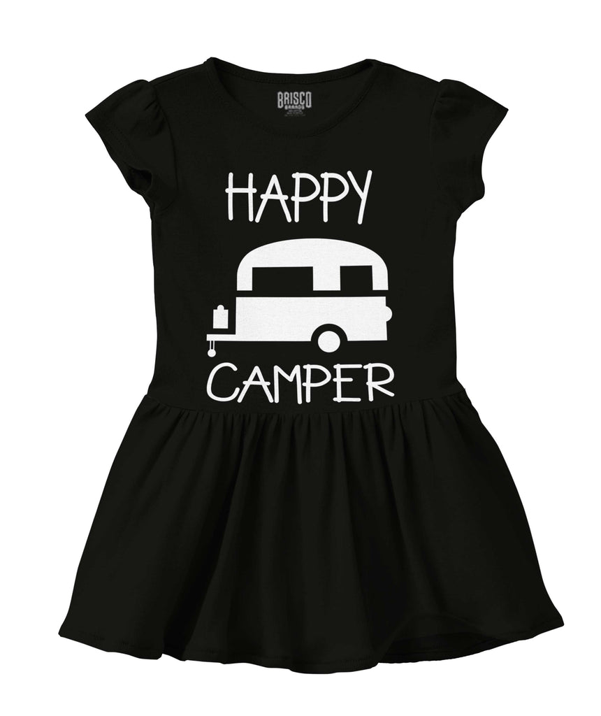 Happy Camper Solid Baby Infant Dress-Direct To Garment Print-Brisco Baby
