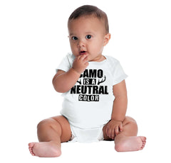 Camo Is A Neutral Color Romper Bodysuit-Direct To Garment Print-Brisco Baby