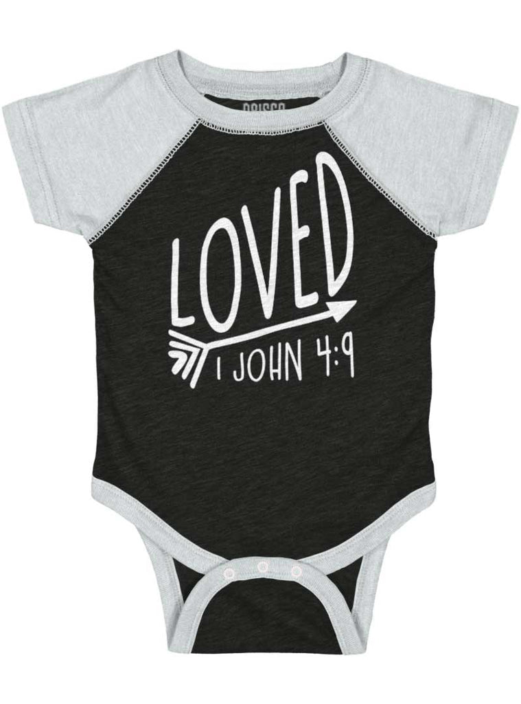 Loved Raglan Romper Bodysuit-Direct To Garment Print-Brisco Baby