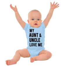 Aunt And Uncle Love Me Romper Bodysuit-Direct To Garment Print-Brisco Baby