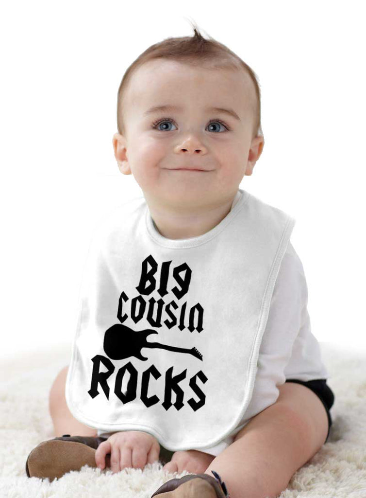 Big Cousin Rocks Infant Baby Bib-Direct To Garment Print-Brisco Baby