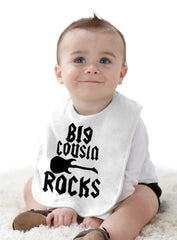 Big Cousin Rocks Infant Baby Bib-Direct To Garment Print-Brisco Baby