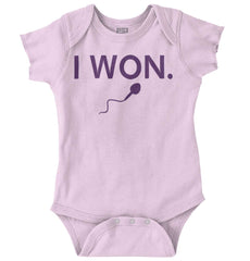 Won The Race Romper Bodysuit-Direct To Garment Print-Brisco Baby