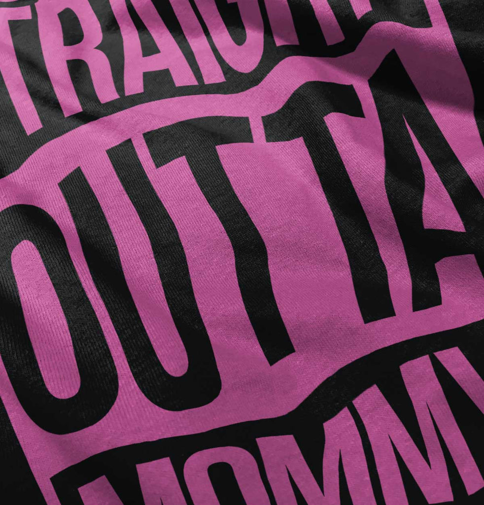 Straight Outta Mommy Toddler Ruffled Trim T-Shirt-Direct To Garment Print-Brisco Baby