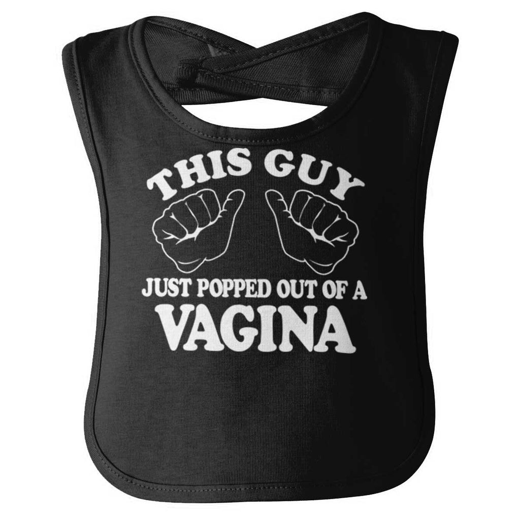Popped Out of Vagina Infant Baby Bib-Direct To Garment Print-Brisco Baby