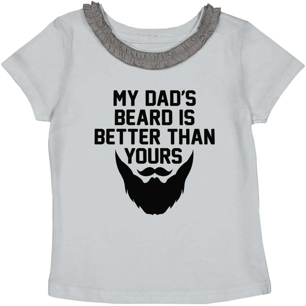 Dad's Beard Toddler Ruffled Trim T-Shirt-Direct To Garment Print-Brisco Baby