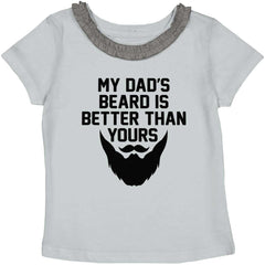 Dad's Beard Toddler Ruffled Trim T-Shirt-Direct To Garment Print-Brisco Baby