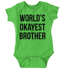 World's Okayest Brother Romper Bodysuit-Direct To Garment Print-Brisco Baby