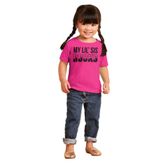 My Lil' Sis Rocks Infant Toddler T Shirt-Direct To Garment Print-Brisco Baby