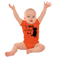 Brother is a Dog Romper Bodysuit-Direct To Garment Print-Brisco Baby