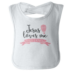 Jesus Christ Loves Me Infant Baby Bib-Direct To Garment Print-Brisco Baby