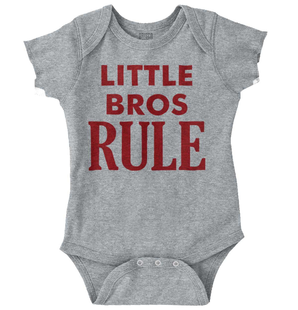 Little Bros Rule Romper Bodysuit-Direct To Garment Print-Brisco Baby
