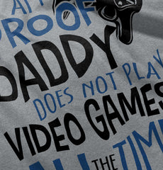 Daddy Plays Video Games Solid Baby Pajama Top-Direct To Garment Print-Brisco Baby