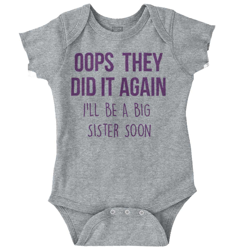 Oops They Did It Again Big Sister Romper Bodysuit-Direct To Garment Print-Brisco Baby
