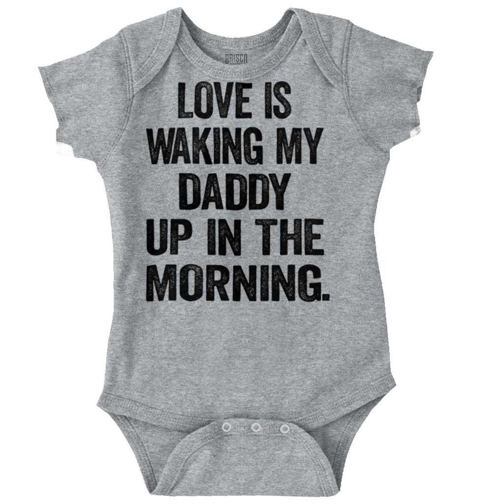Waking Up Daddy Romper Bodysuit-Direct To Garment Print-Brisco Baby