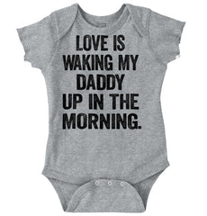 Waking Up Daddy Romper Bodysuit-Direct To Garment Print-Brisco Baby