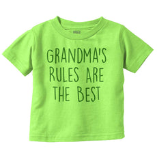 Grandma's Rules Are The Best Infant Toddler T Shirt-Direct To Garment Print-Brisco Baby