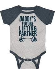 Lifting Partner Raglan Romper Bodysuit-Direct To Garment Print-Brisco Baby