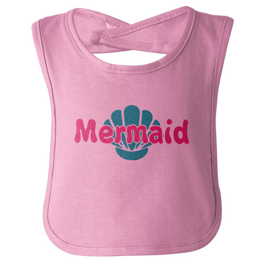 Mermaid Shell Infant Baby Bib-Direct To Garment Print-Brisco Baby
