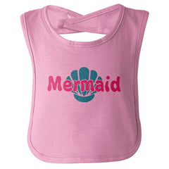 Mermaid Shell Infant Baby Bib-Direct To Garment Print-Brisco Baby