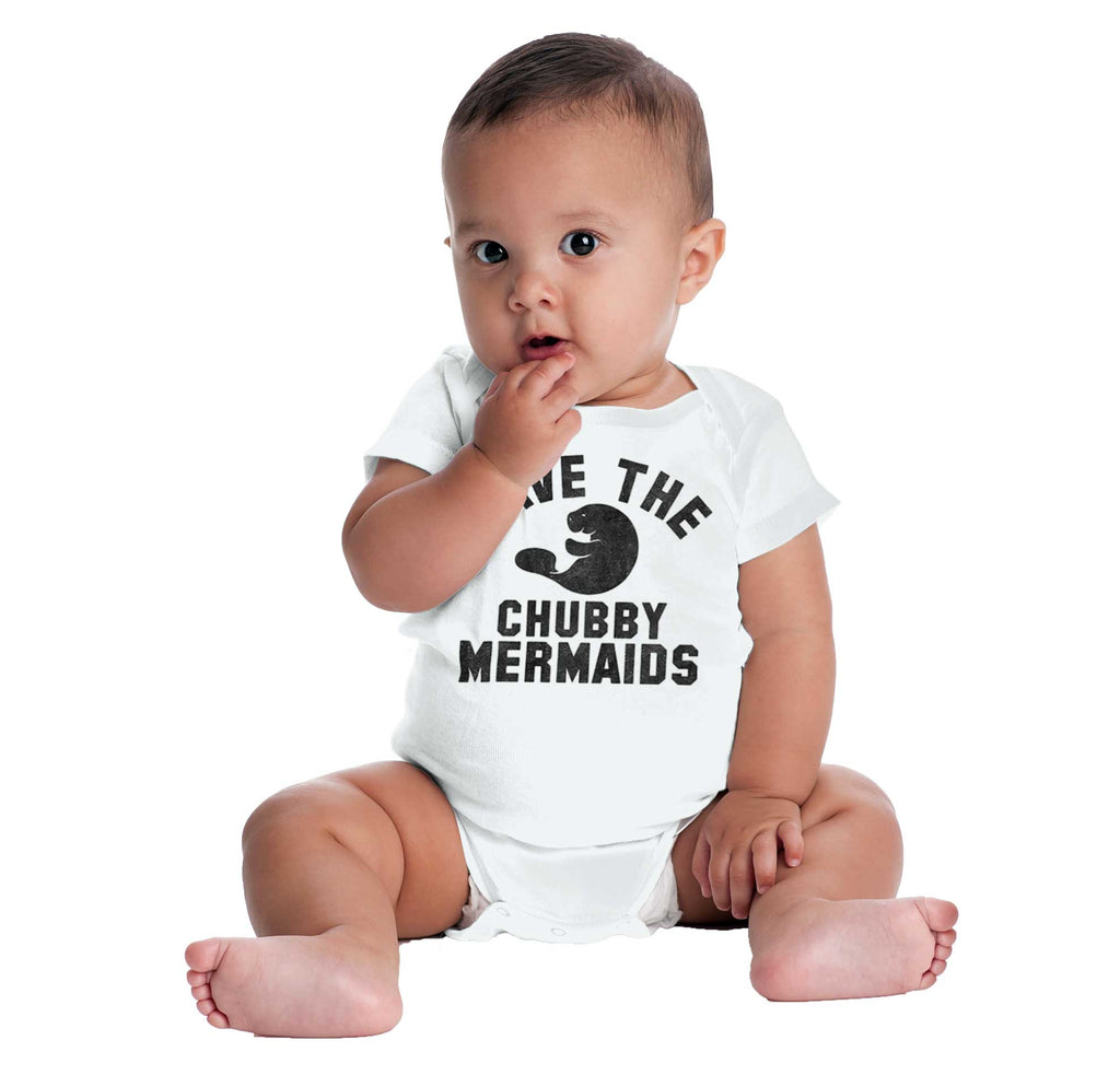 Chubby Mermaid Romper Bodysuit-Direct To Garment Print-Brisco Baby