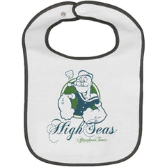 High Seas Aftershave Trimmed White Snap Bib-Direct To Garment Print-Brisco Baby