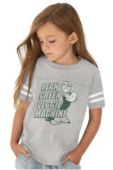 Lean Green Veggie Machine Toddler Football Jersey Tee-Direct To Garment Print-Brisco Baby