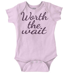Worth The Wait Romper Bodysuit-Direct To Garment Print-Brisco Baby