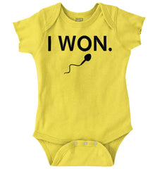 Won The Race Romper Bodysuit-Direct To Garment Print-Brisco Baby