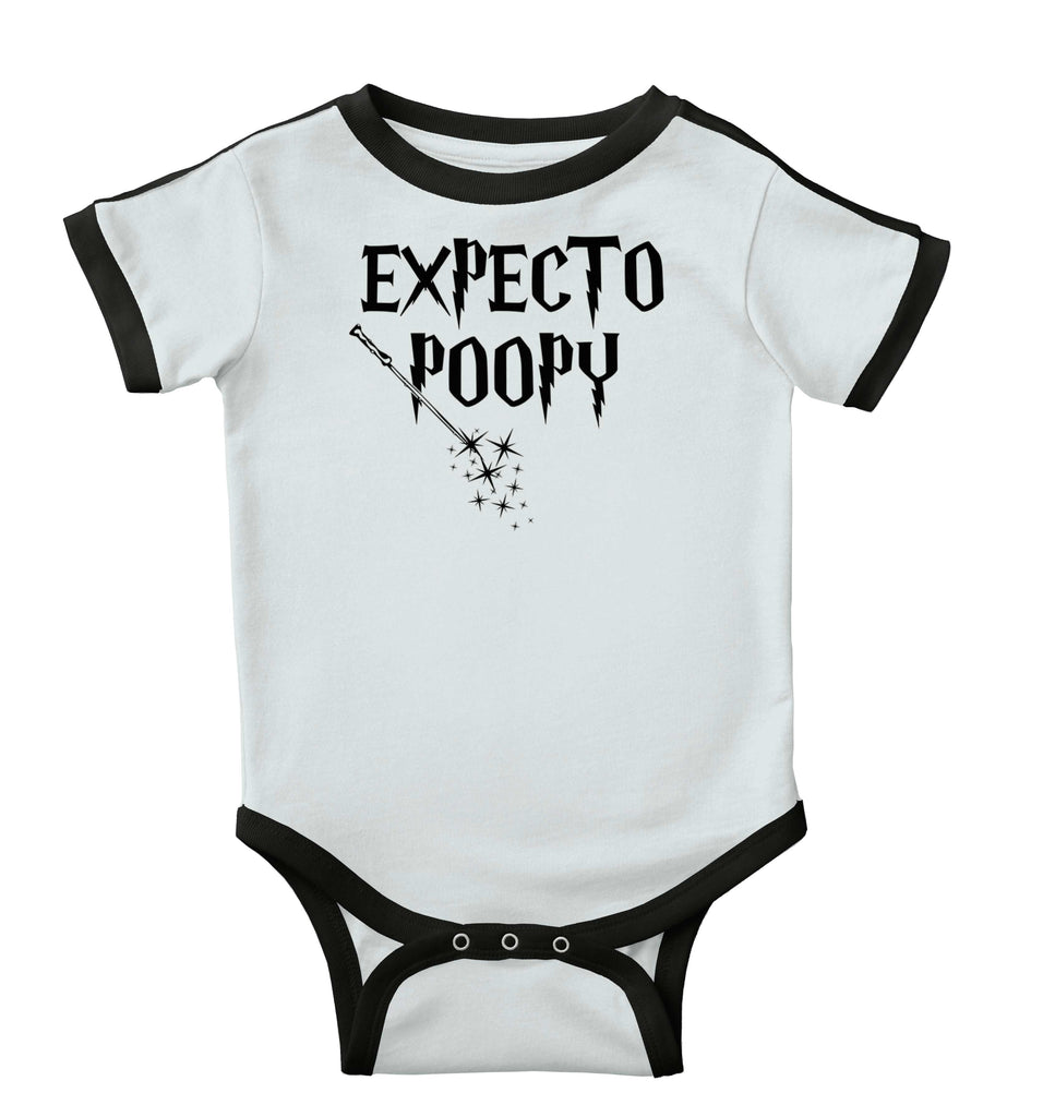 Expecto Poopy Ringer Romper Bodysuit-Direct To Garment Print-Brisco Baby