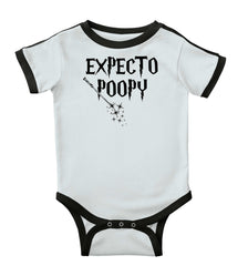 Expecto Poopy Ringer Romper Bodysuit-Direct To Garment Print-Brisco Baby