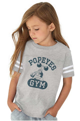 Popeye's Gym Toddler Football Jersey Tee-Direct To Garment Print-Brisco Baby