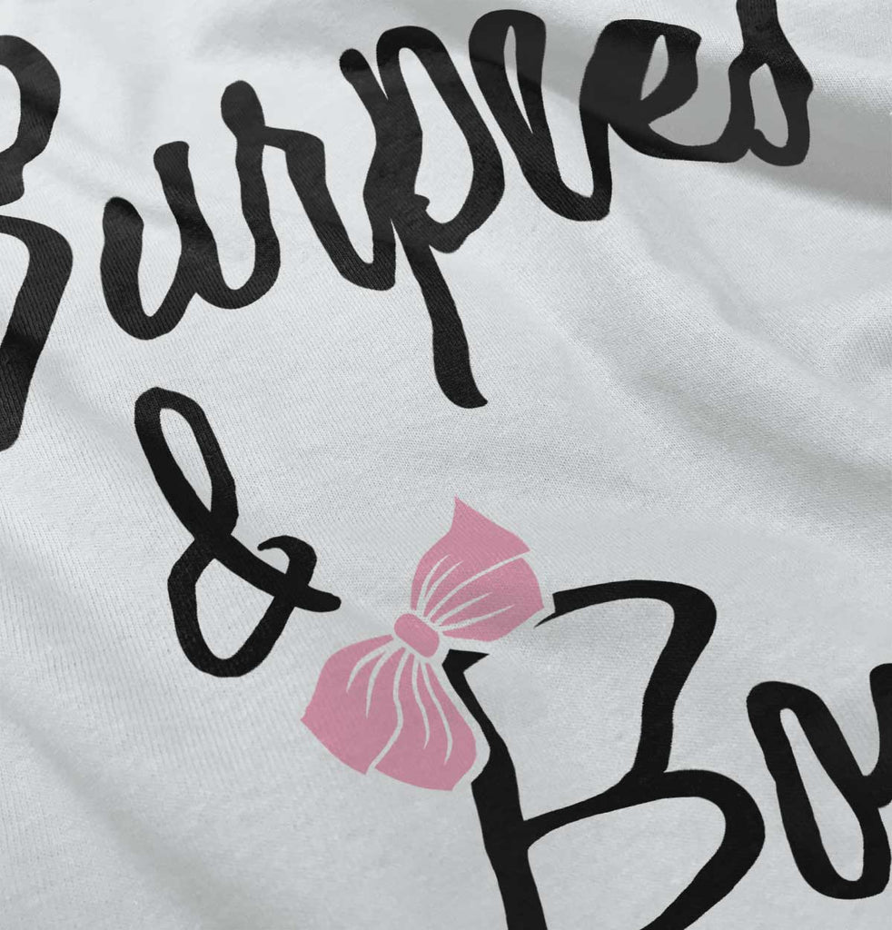 Burpees and Bows Toddler Ruffled Trim T-Shirt-Direct To Garment Print-Brisco Baby