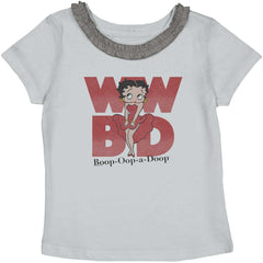 Blowing Dress Toddler Ruffled Trim T-Shirt-Direct To Garment Print-Brisco Baby