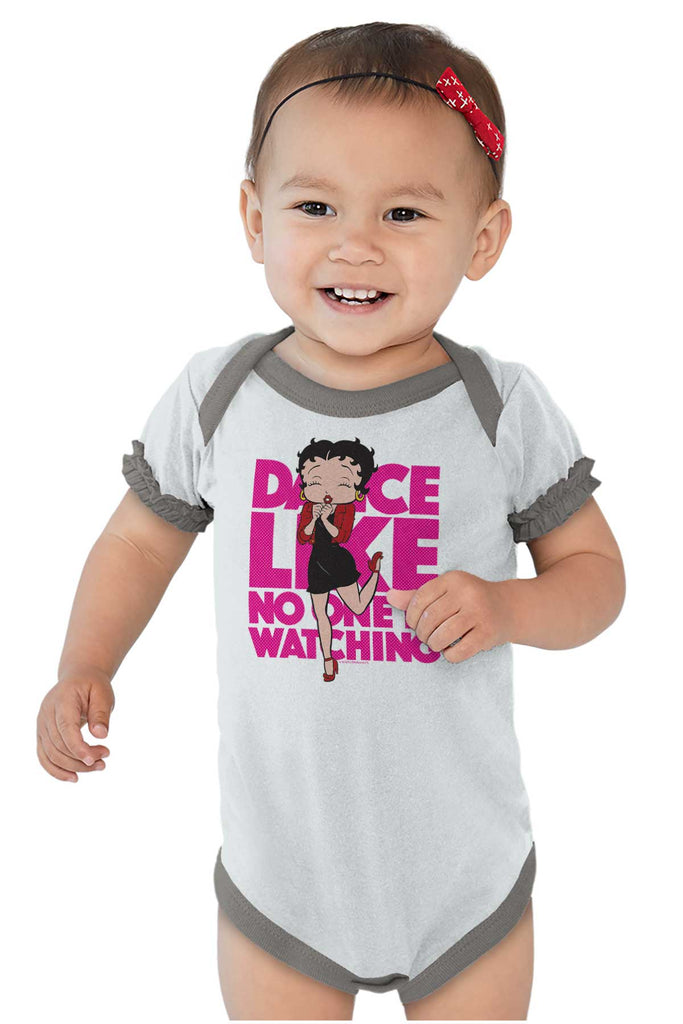 Dancing Betty Baby Ruffled Trim Romper-Direct To Garment Print-Brisco Baby