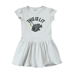 This Is Lit Toddler Rib Dress-Direct To Garment Print-Brisco Baby