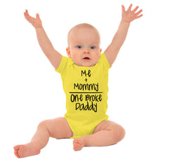 One Broke Daddy Romper Bodysuit-Direct To Garment Print-Brisco Baby