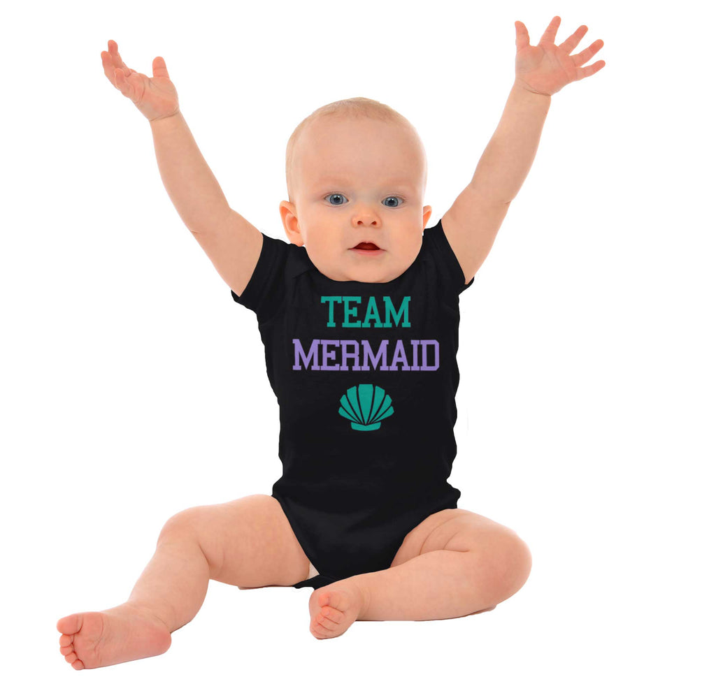 Team Mermaid Romper Bodysuit-Direct To Garment Print-Brisco Baby