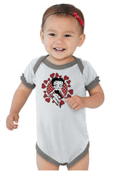 Vintage Betty Baby Ruffled Trim Romper-Direct To Garment Print-Brisco Baby