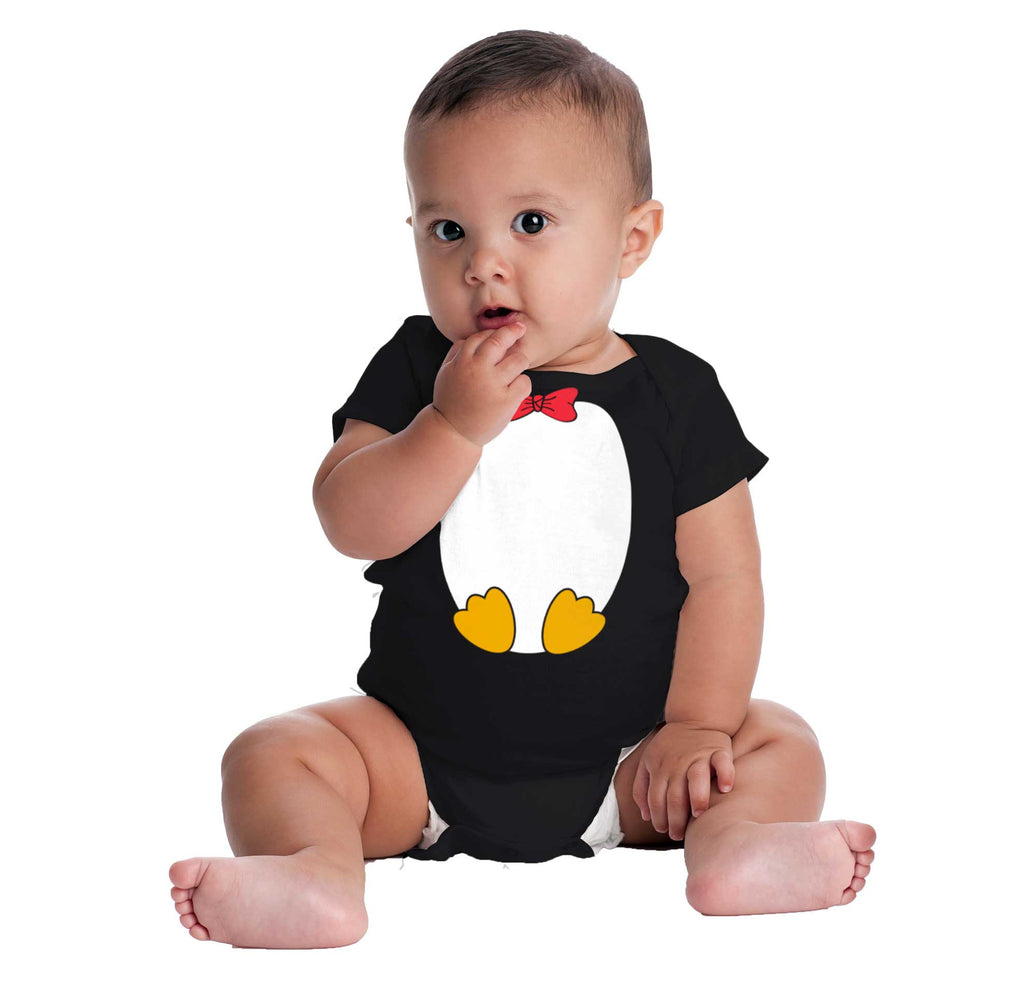 Baby Penguin Tuxedo Romper Bodysuit-Direct To Garment Print-Brisco Baby
