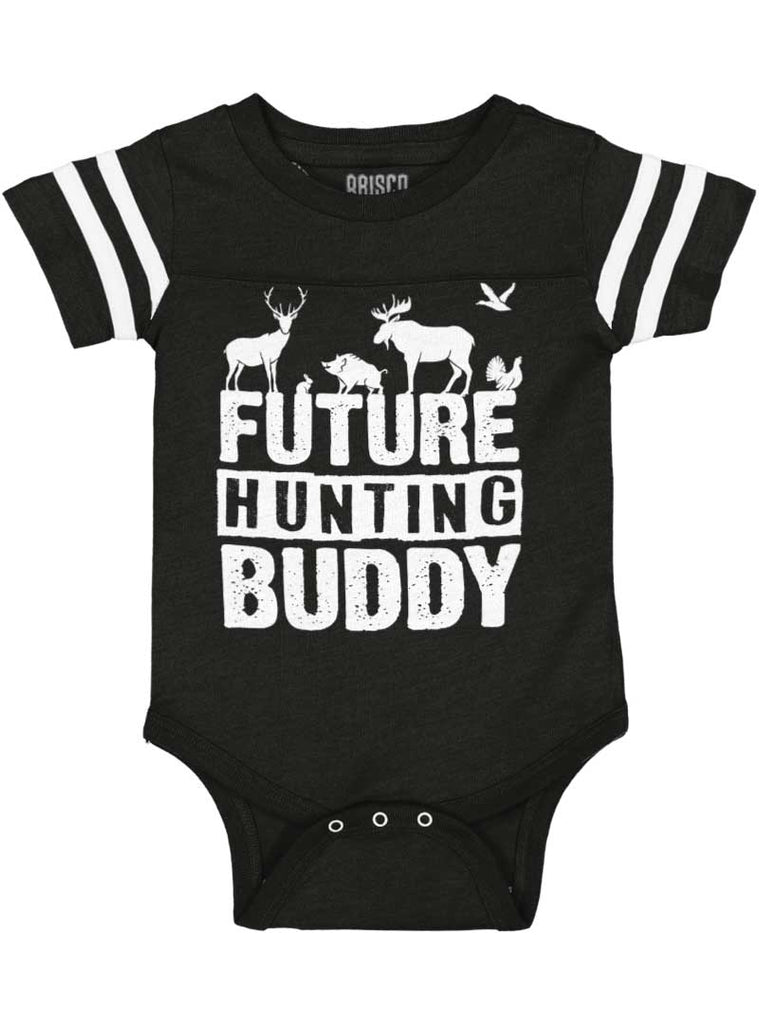 Future Deer Hunting Bud Football Romper Bodysuit-Direct To Garment Print-Brisco Baby
