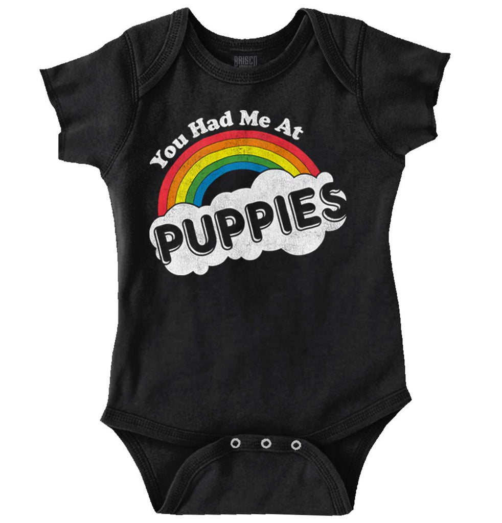 Rainbow Puppies Romper Bodysuit-Direct To Garment Print-Brisco Baby