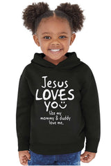 Jesus Loves You Toddler Pullover Hoodie-Direct To Garment Print-Brisco Baby