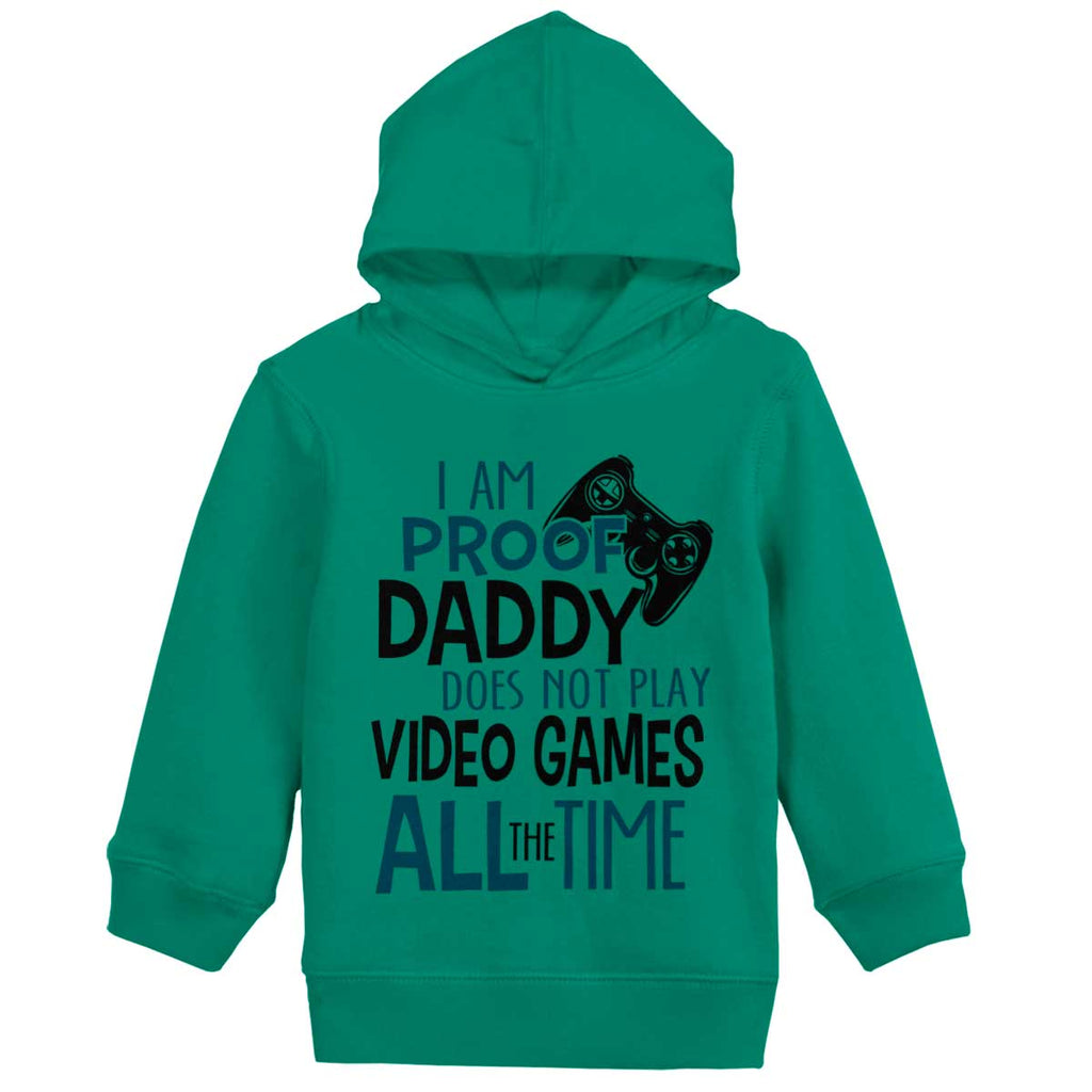 Daddy Plays Video Games Toddler Pullover Hoodie-Direct To Garment Print-Brisco Baby