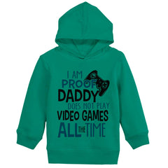 Daddy Plays Video Games Toddler Pullover Hoodie-Direct To Garment Print-Brisco Baby