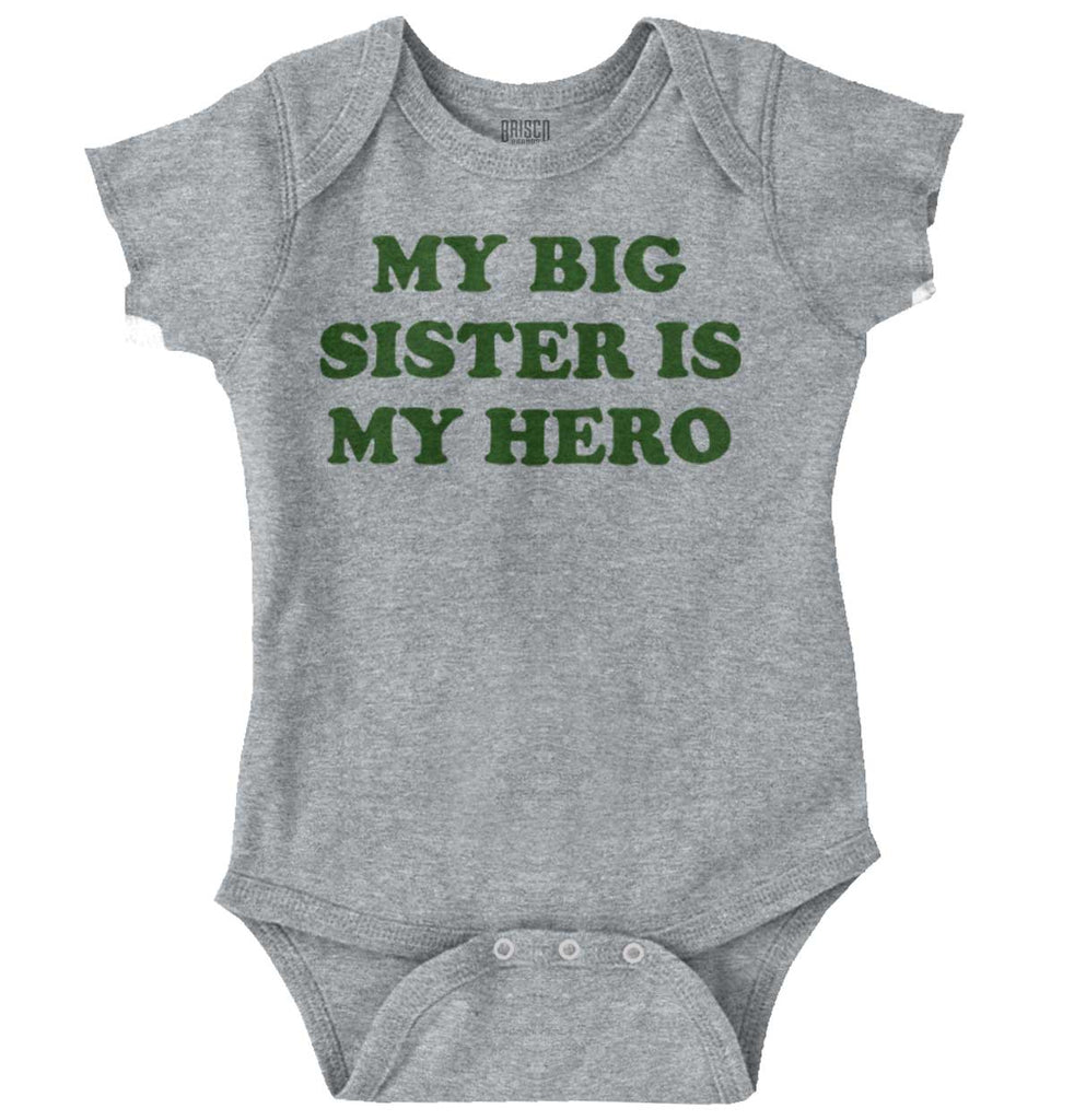 My Big Sister Is My Hero Romper Bodysuit-Direct To Garment Print-Brisco Baby
