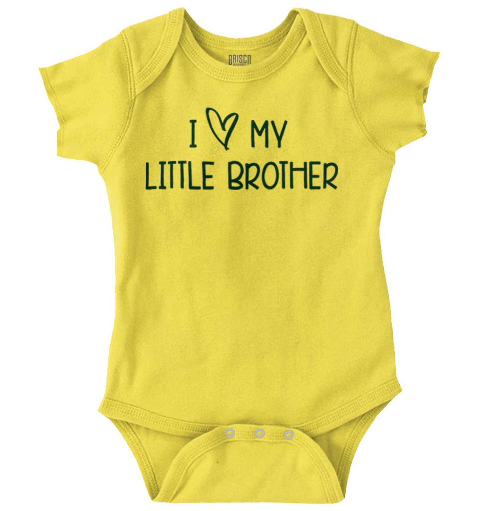 I Love My Little Brother Romper Bodysuit-Direct To Garment Print-Brisco Baby