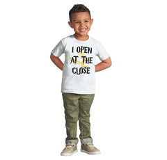 Open At The Close Infant Toddler T Shirt-Direct To Garment Print-Brisco Baby