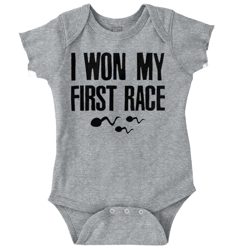 Won The Race Romper Bodysuit-Direct To Garment Print-Brisco Baby