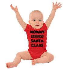 Mommy Kissed Santa Claus Romper Bodysuit-Direct To Garment Print-Brisco Baby
